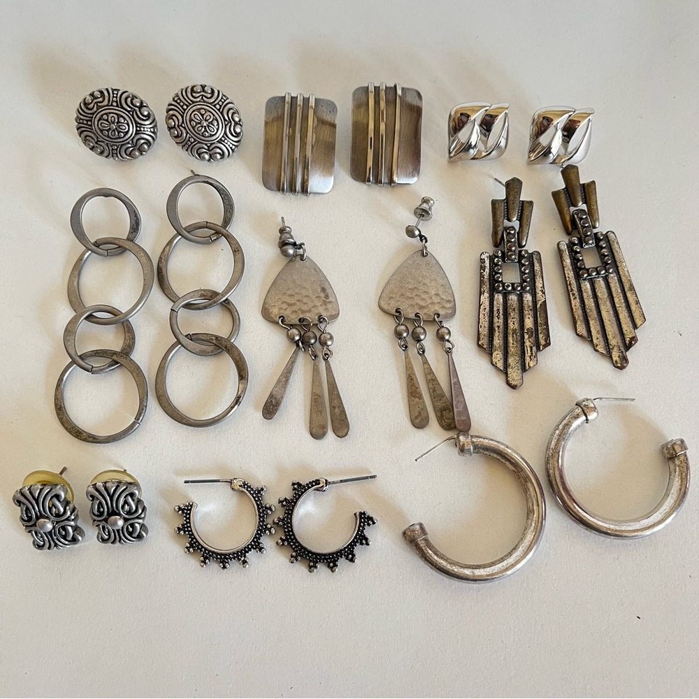 Vintage jewelry Elegant Silver Earrings Set
